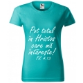 Tricou femei Pot totul in Hristos, verde smarald, L